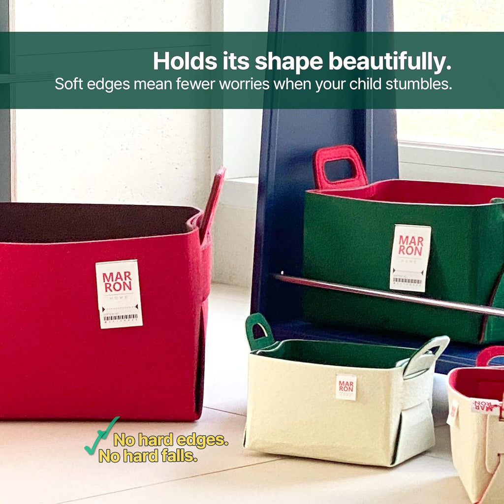 Collapsible Felt REDCHOCO Storage Bin Small 7.1"x5.1"x5.1" – Foldable