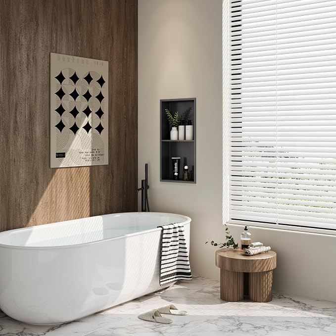 Stainless Steel Shower Niche 24" X 12", No Tile Needed Wall Niche Double Shelves - Image 4