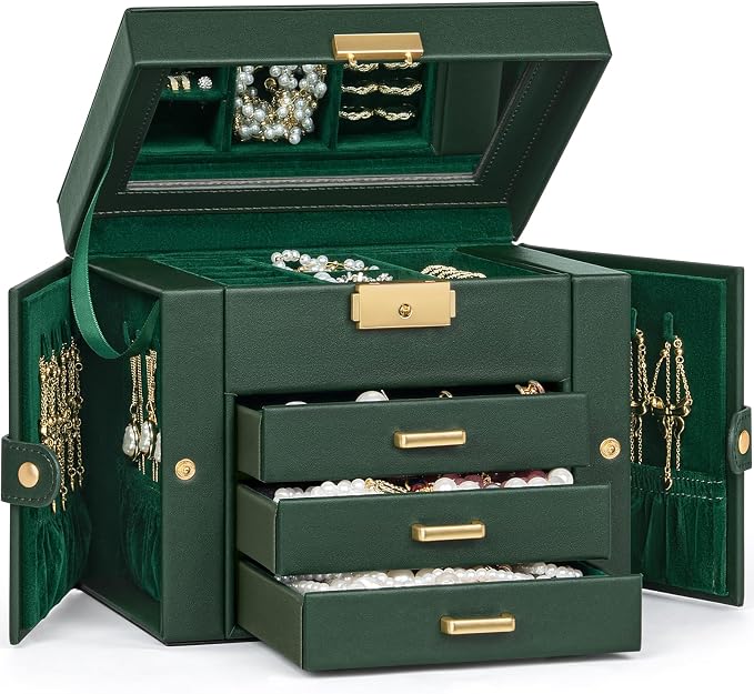 TORIBIO Jewelry Box for Women, Leather Jewelry Organizer by TORIBIO