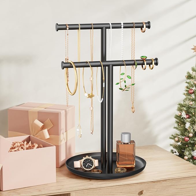Necklace Rack Stand with Storage Tray - Image 7
