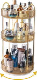 360 Rotating Makeup Organizer for Vanity, 3 Tier Large Capacity Vanity Storage by Asayuee