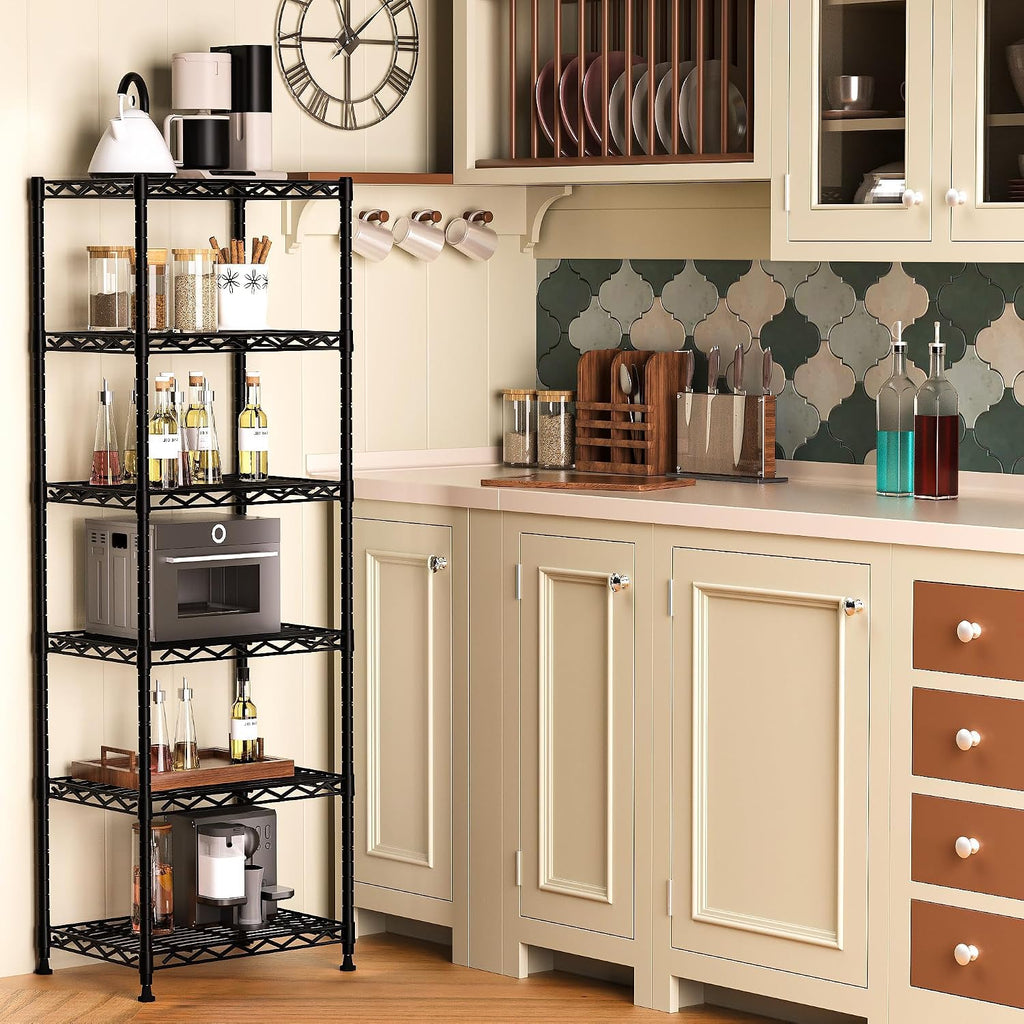 GIOTORENT 6-Tier Storage Shelves Standing Shelving Metal Units