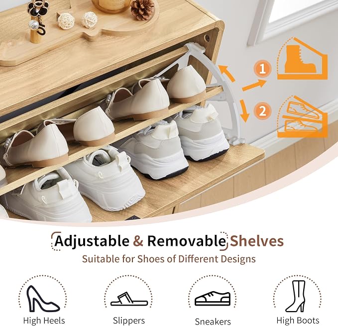 Turtle&Myrtle Modern Shoe Storage Cabinet - Image 8