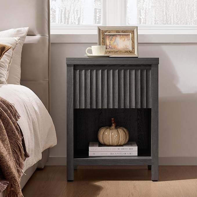 SICOTAS Fluted Night Stand Set of 2, Modern Nightstands - Image 3