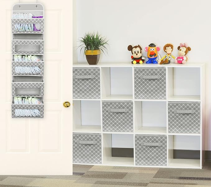 Simple Houseware 5 Clear Window Pocket Over Closet Door Storage Hanging - Image 5