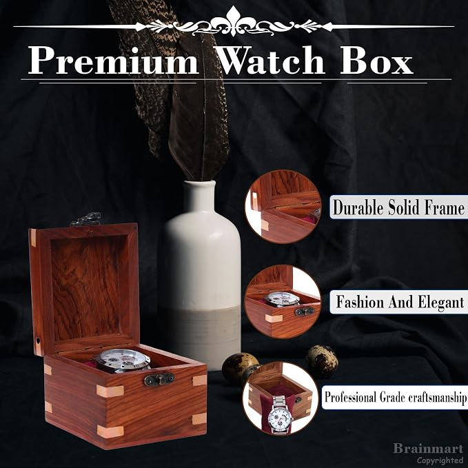 Wooden Watch Box for Men & Women, Luxury Watch Organizer & Display Case - Image 5