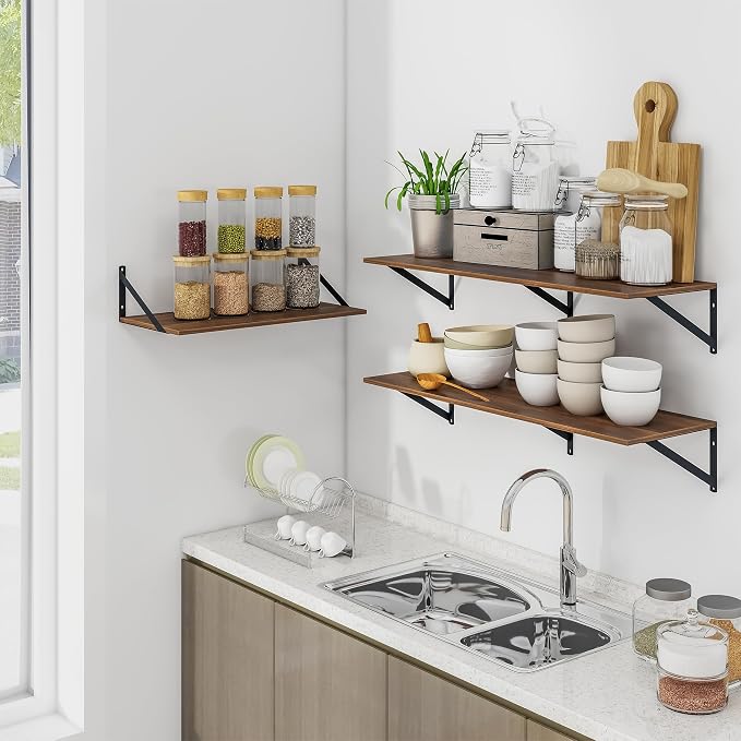 Heimlove 12 Inch Deep Floating Shelves - Image 2