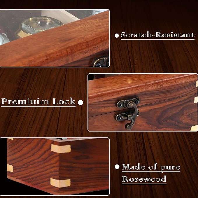 Wooden Watch Box for Men & Women, Watch Organizer & Display Case, Premium - Image 4