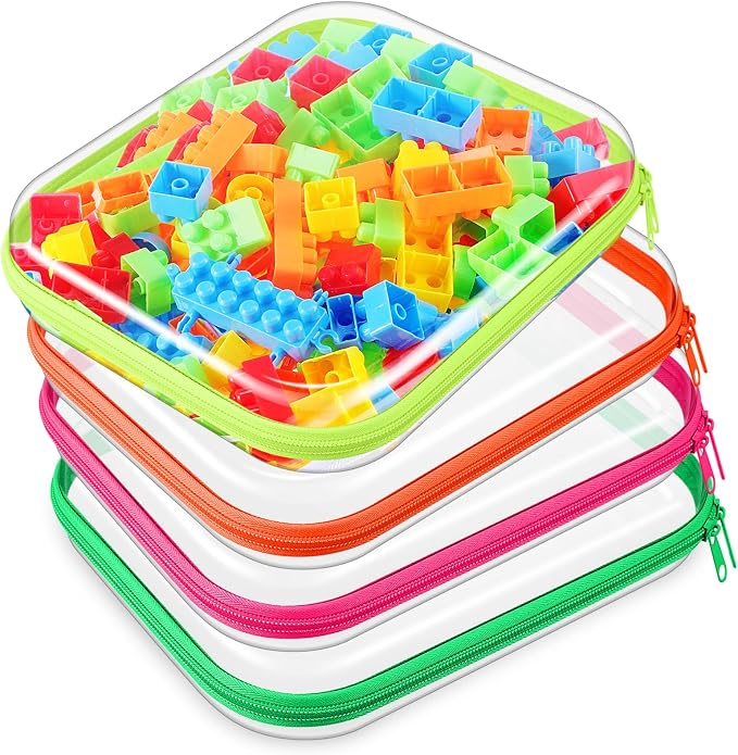 Hoolerry 4 Pcs Hard Clear Zipper Case Makeup Bags Plastic Pencil Pouch by Hoolerry