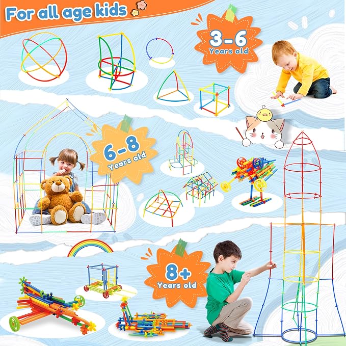 Ggiibro Straw Constructor Toys 800Pcs STEM Building Toy - Image 4