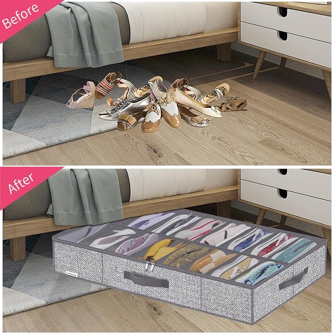 Onlyeasy Sturdy Under Bed Shoe Storage Organizers - Image 3