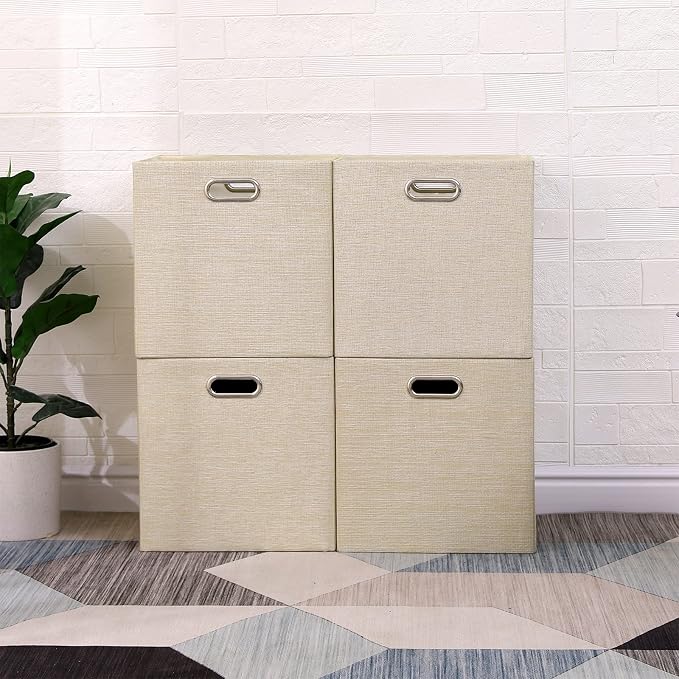 Cube Storage Bins 13×13 Inch Linen Foldable Box - Image 6