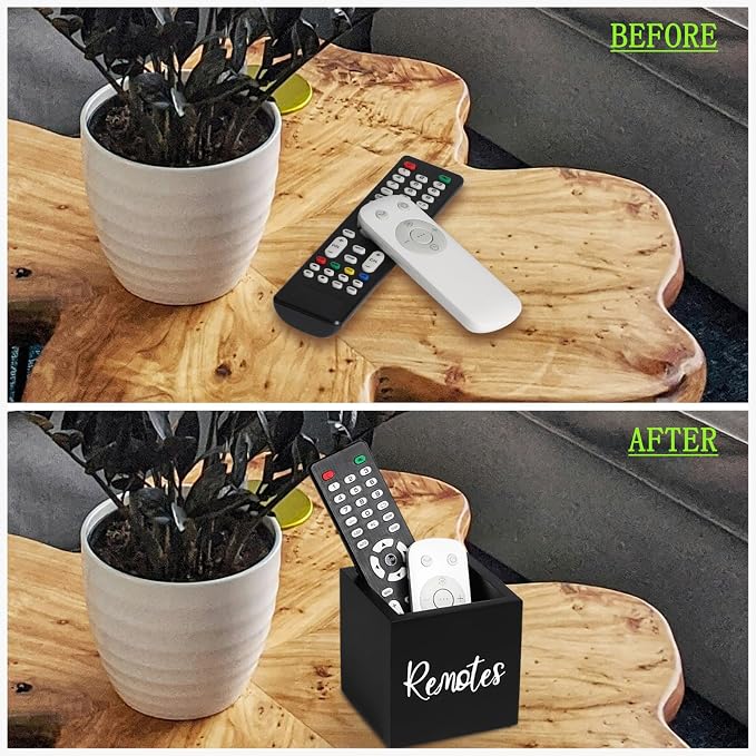 Wood Remote Control Holder, TV Remote Control Organizer - Image 5