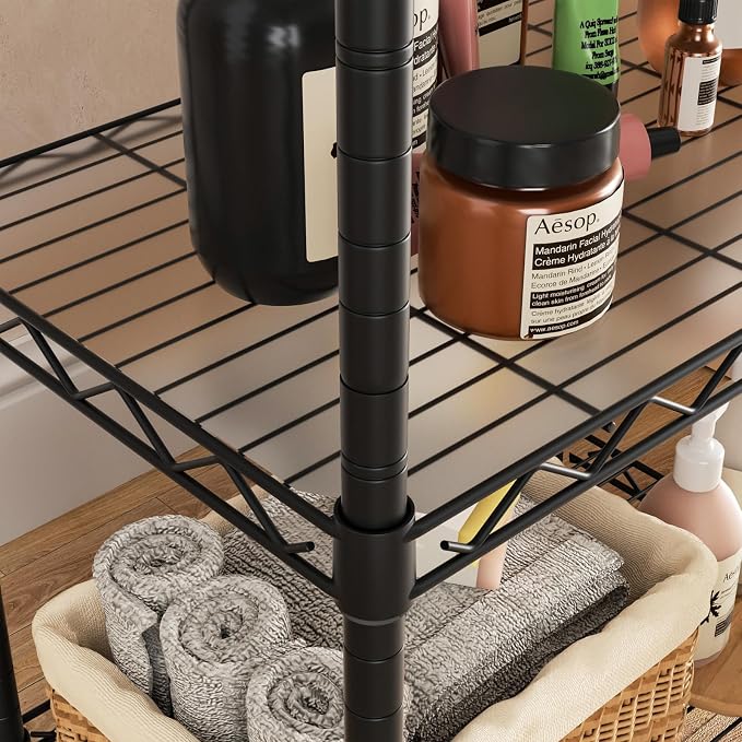 Small 3 Tier Shelves Storage Wire Shelving Unit Metal Shelf Adjustable - Image 5