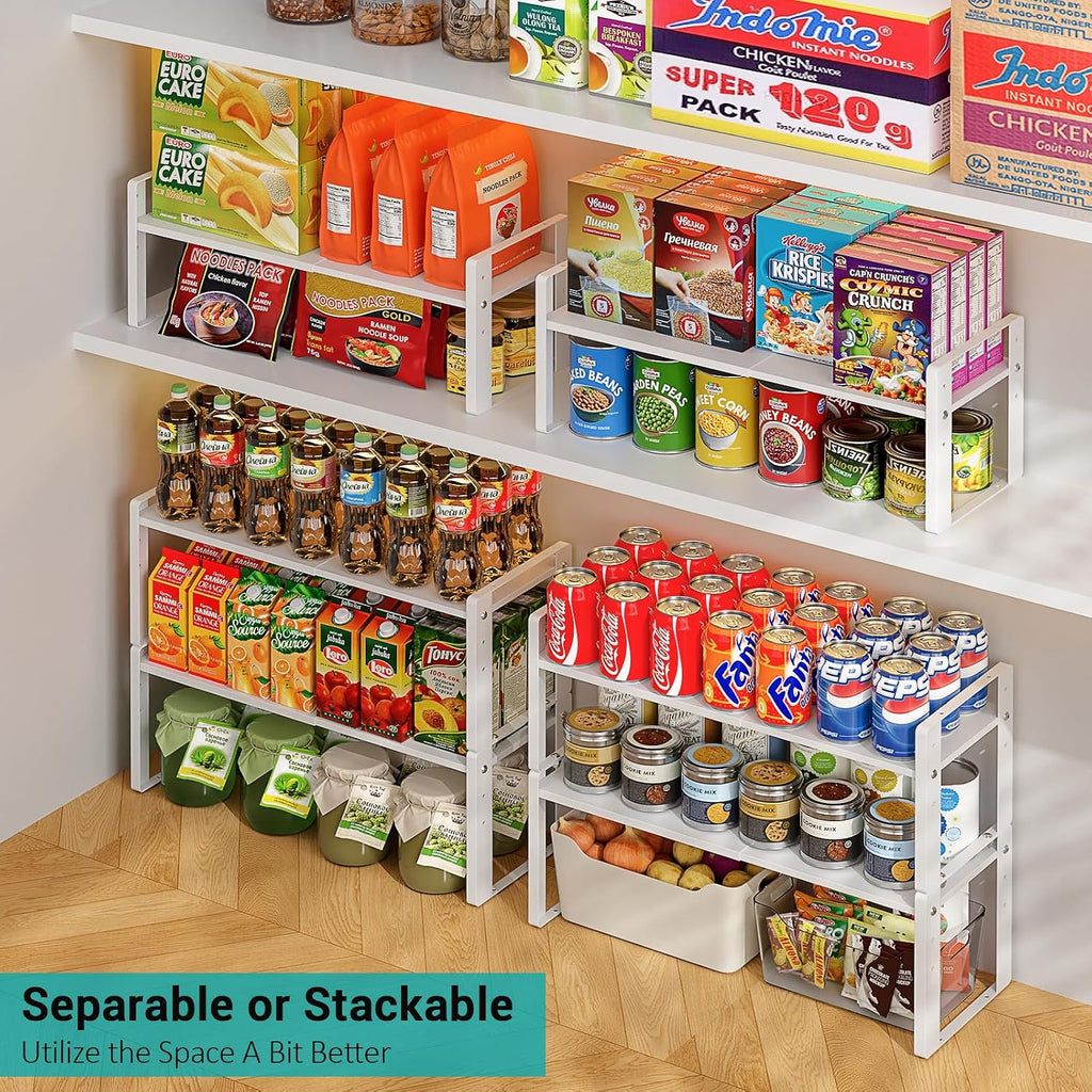 2 Pack Expandable Cabinet Organizer Shelves, 88lbs High Weight