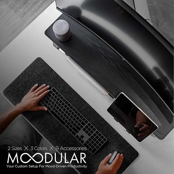 Moodular Wooden Monitor Stand 33.4” Desk Organizer - Image 2