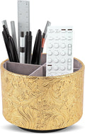 lizimandu Round Leather Art Supply Organizer, Remote Control Holder, 360 Degree by LIZIMANDU