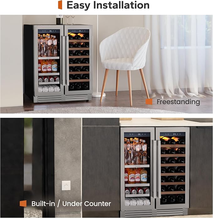 Ca'Lefort 30 Inch Wine and Beverage Refrigerator, 80 Can and 33 Bottle Wine - Image 7