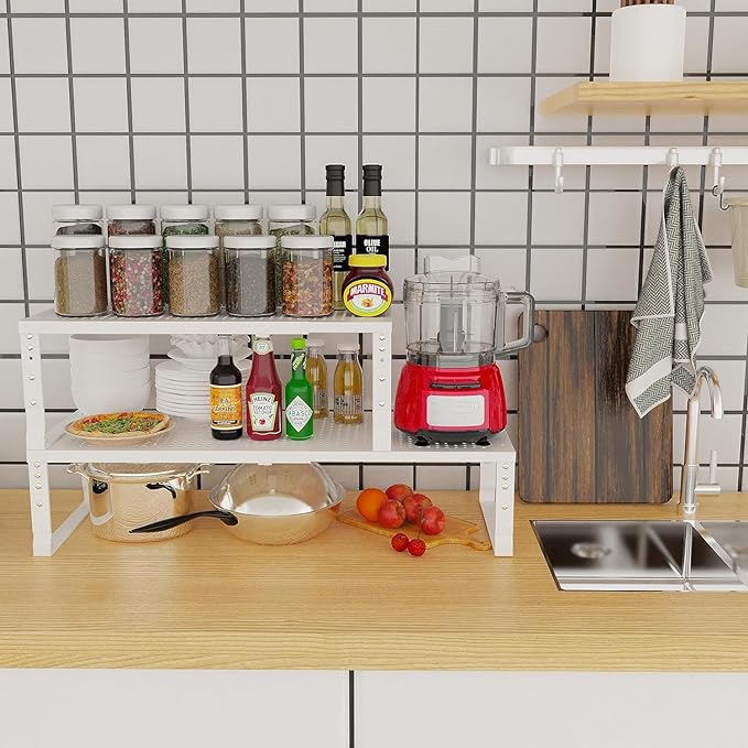 Expandable Cabinet Shelf Organizer Storage Spice Rack Shelves - Image 3