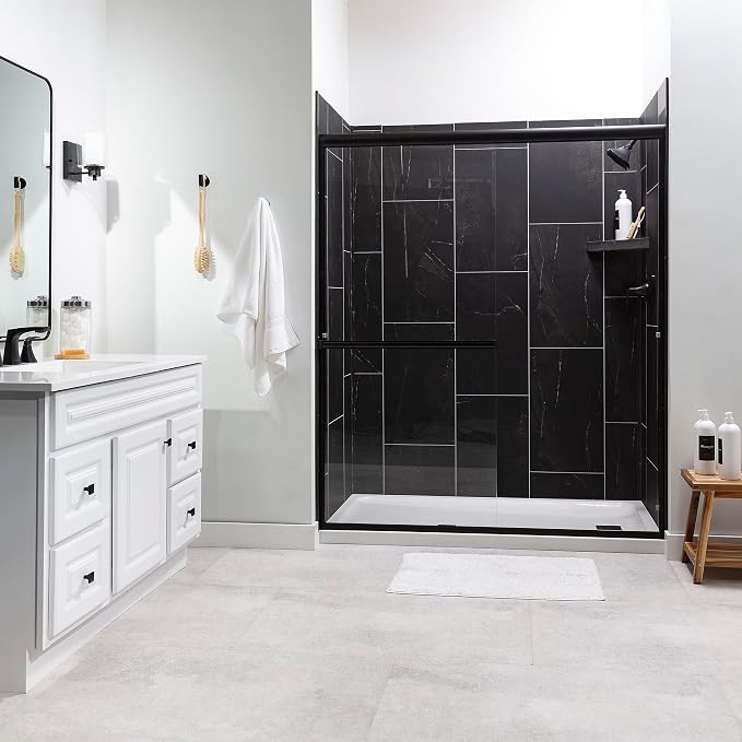 Palisade Vinyl Waterproof Corner Shower Shelf in Black Ice - Image 2