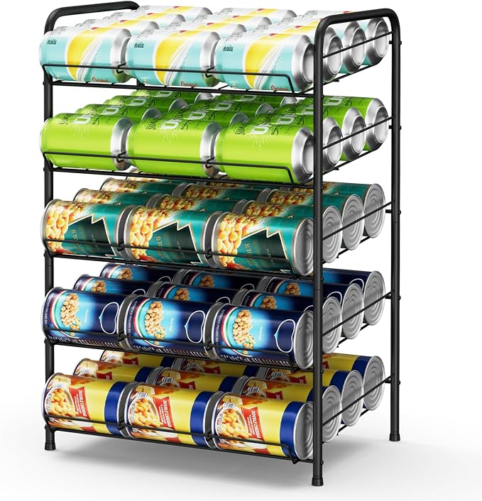 Vrisa 5 Tier Can Organizer for Pantry Can Holders 60 Cans Rack Canned Goods by Vrisa
