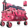 48" L Collapsible Beach Wagon Cart Foldable, 560LB Weight Capacity 300L Heavy by Unknown