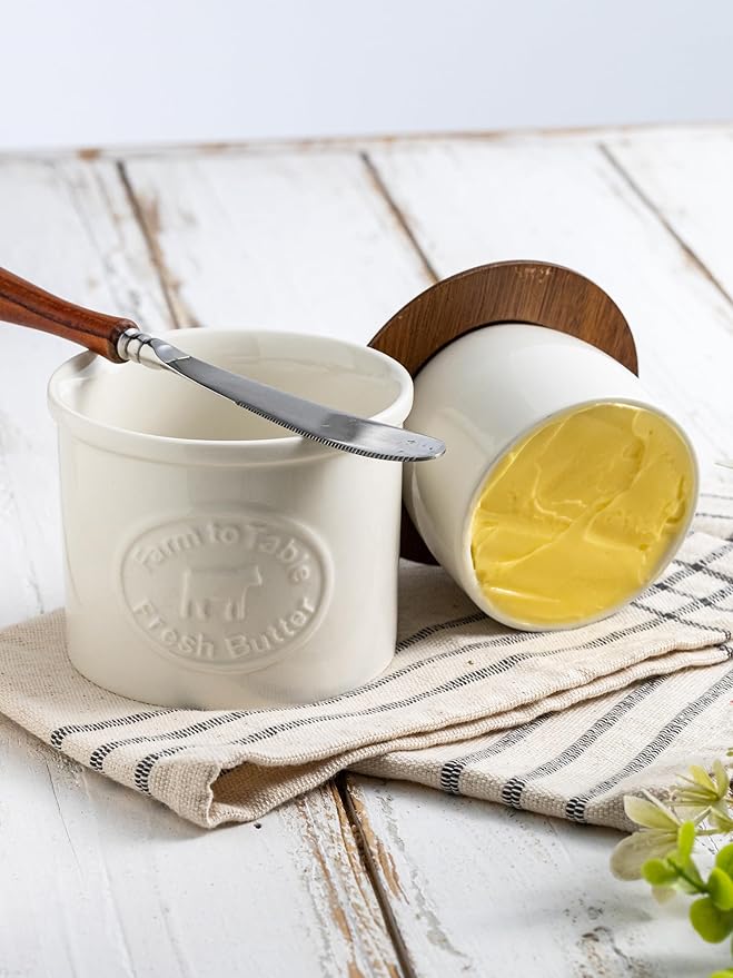 Butter Crock, Ceramic Butter Dish - Image 7