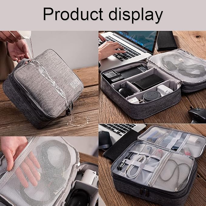 Electronics Organizer, Jelly Comb Electronic Accessories Cable Organizer Bag - Image 7