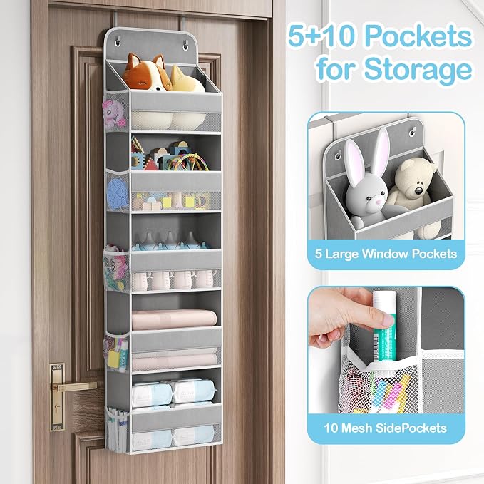 LAMU 5 Tier Over The Door Organizer Hanging, Swing - Image 4