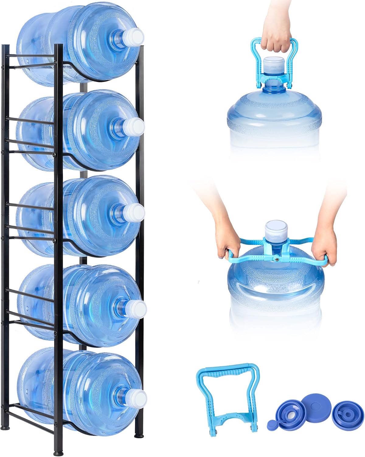 Klvied 5-Tier 5 Gallon Jug Rack, Heavy Duty