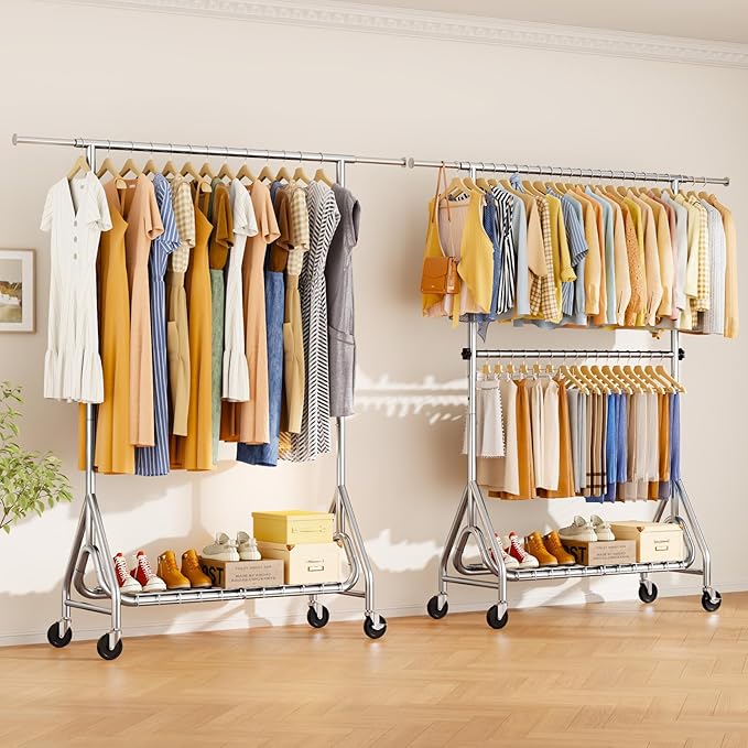 Double Rods Clothing Rack, Heavy Duty Clothes Rack - Image 8