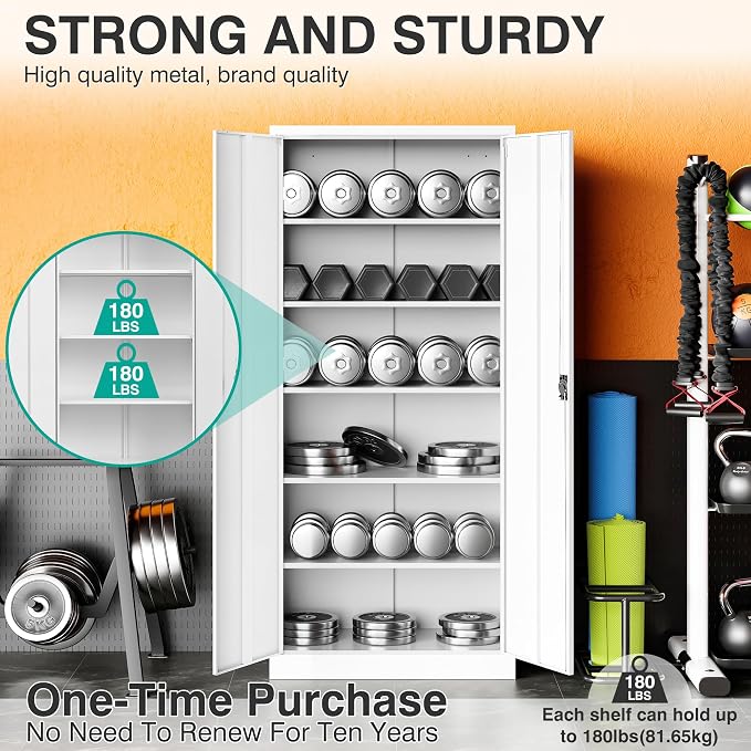 SISESOL Wide & Deep Metal Storage Storage Cabinet - Image 8