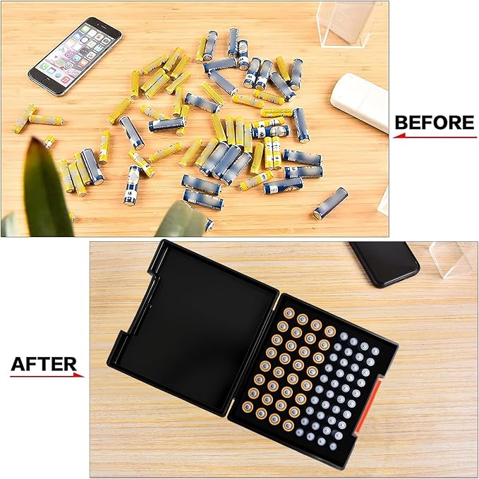 FULLCASE Battery Storage Organizer Holder Holds 72 AA AAA Batteries, Box Cases - Image 3