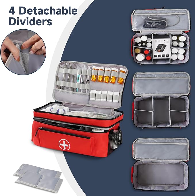 Medicine Organizer and Storage Bag Empty, Family First Aid Box, Pill Bottle - Image 5