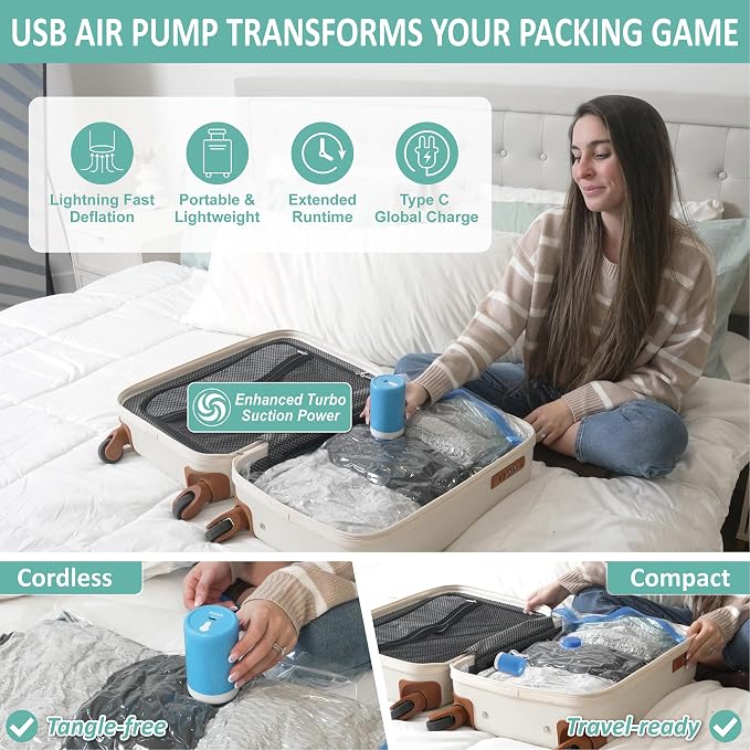 8 Pack Travel Vacuum Storage Bags - Image 3