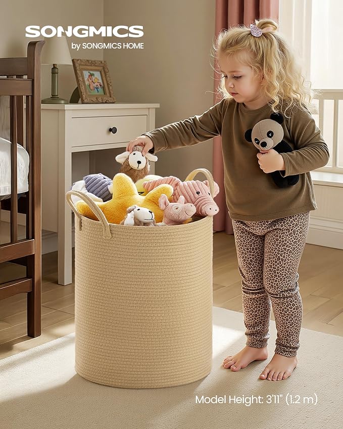 SONGMICS Laundry Hamper, Cotton Rope Laundry Basket - Image 2