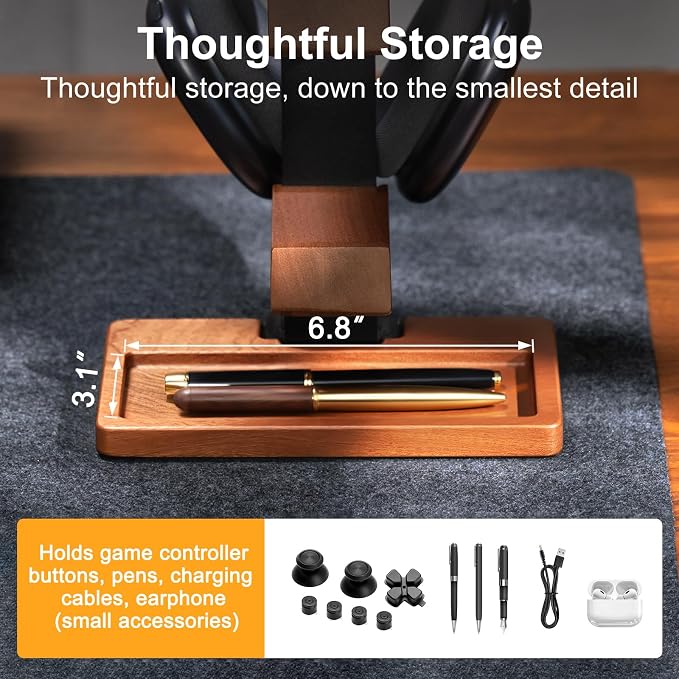 Solid Wood Controller Holder and Headphone Stand, Gaming Controller Stand - Image 5