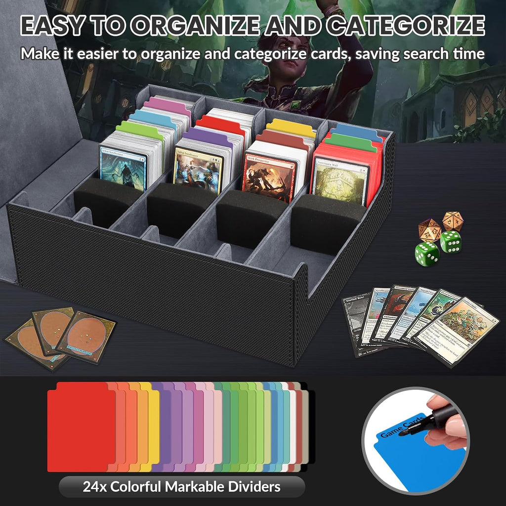 AOBOPLE 3200+ Trading Card Storage Box with Magnetic Closure, PU