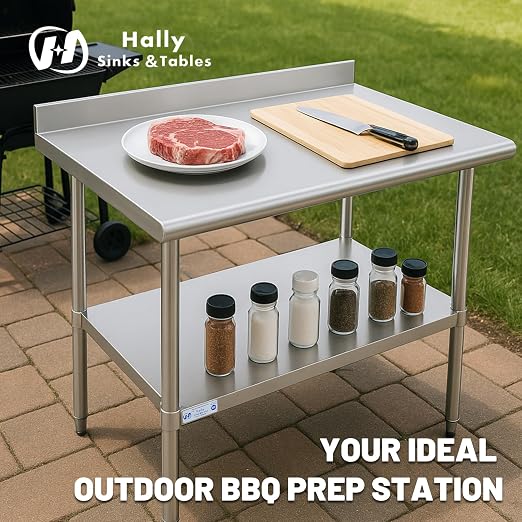 Hally Stainless Steel Table for Prep & Work 24 x 36 Inches, Commercial Heavy - Image 6