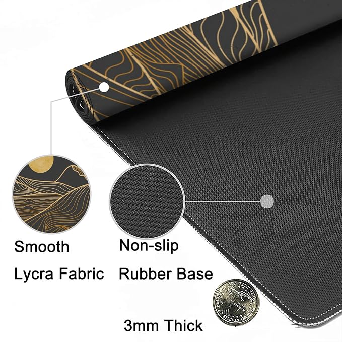 Desk Mat, Mountain Line Art Extended Gaming Mouse Pad, Large Non-Slip Rubber - Image 5