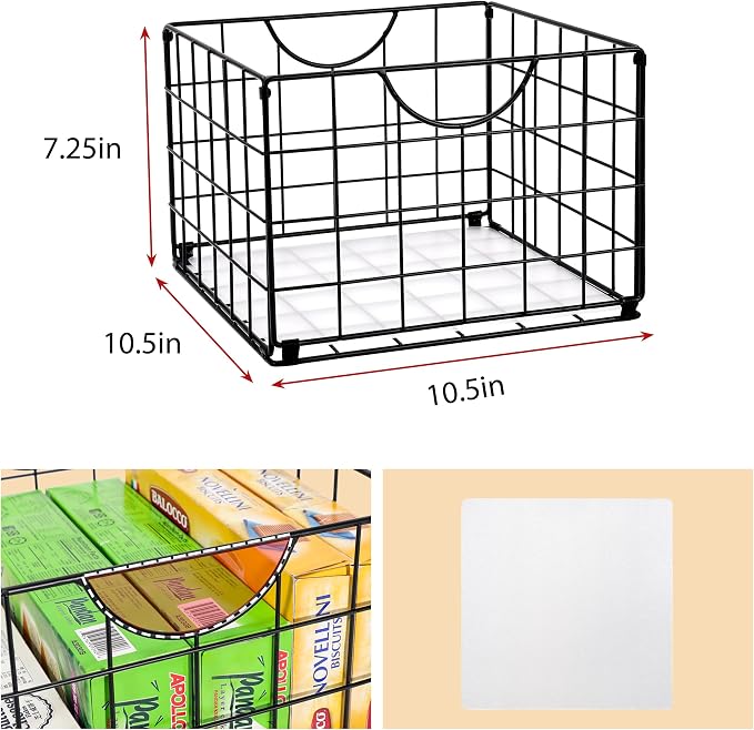 Metal Wire Basket Foldable Set of 4, Metal Bins - Image 4