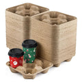 FMP Brands 4 Cup Disposable Drink Carrier Trays, 80 Pack Compostable Pulp Fiber by FMPBrands