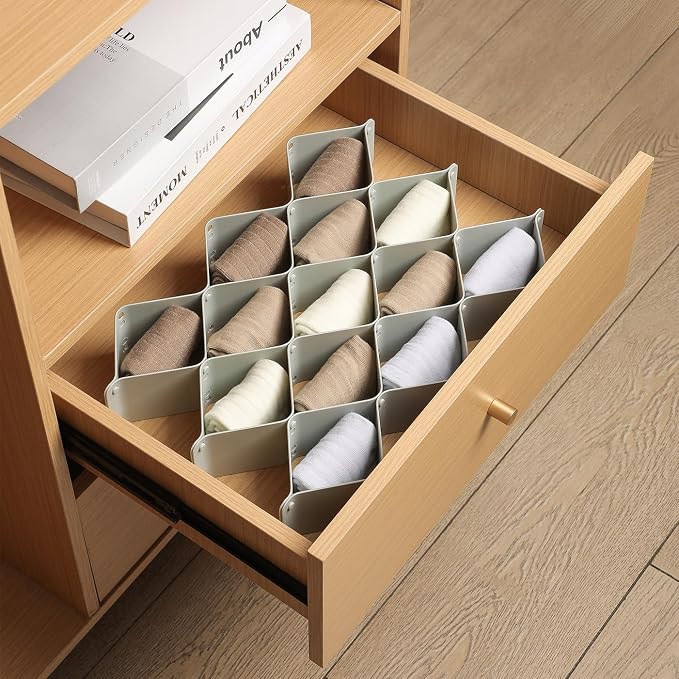 ROUFA Sock Drawer Organizer for Dresser, Honeycomb Underwear Dividers for Women - Image 2
