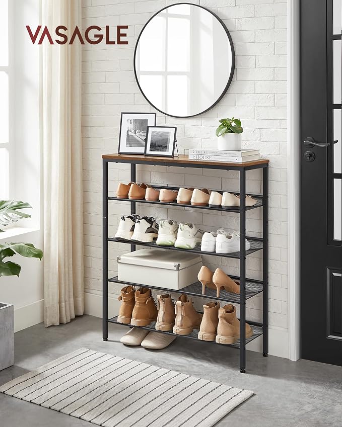 VASAGLE Shoe Rack for Entryway, 5-Tier Shoe Rack Organizer - Image 2