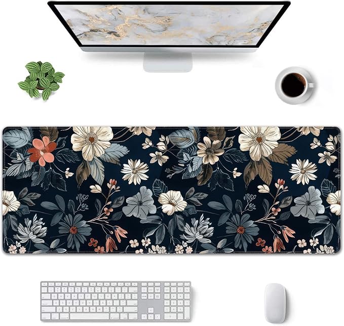 Dark Flower Large Mouse Pad, Gaming Keyboard Desk Pad, Extended Mouse Mat - Image 2