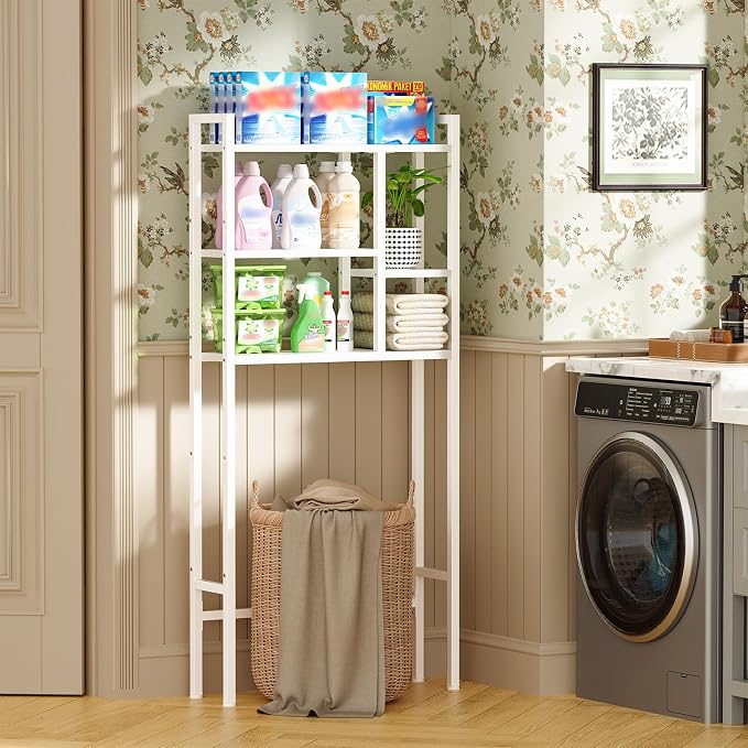 Over The Toilet Storage Rack, 3-Tier Bathroom Organizer Over Toilet, Wooden - Image 7