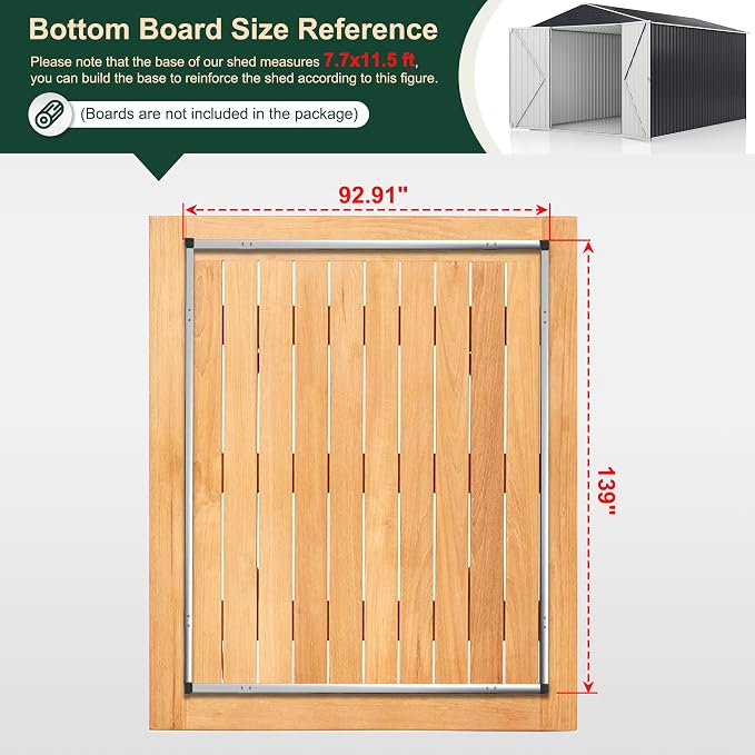 8x12 FT Outdoor Storage Shed, Garden Shed - Image 5