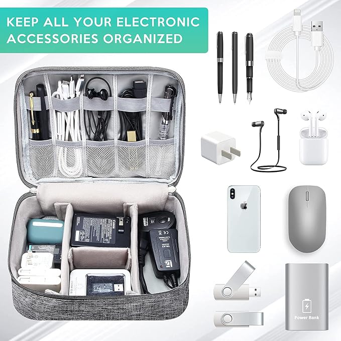 Electronics Organizer Travel Cable Organizer Bag Waterproof Portable Digital - Image 3
