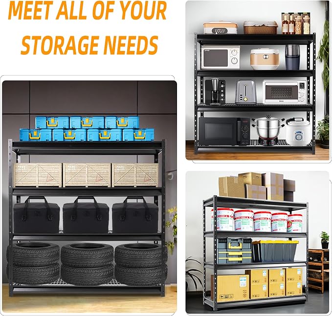 The Atlas 72" W Metal Garage Shelving Unit Load 12000 Lbs, 4 Tier Heavy Duty - Image 7