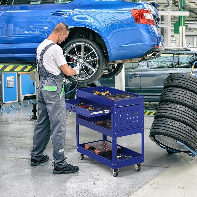 3 Tier Rolling Tool Cart on Wheels, 550 LBS Tool Cart - Image 6